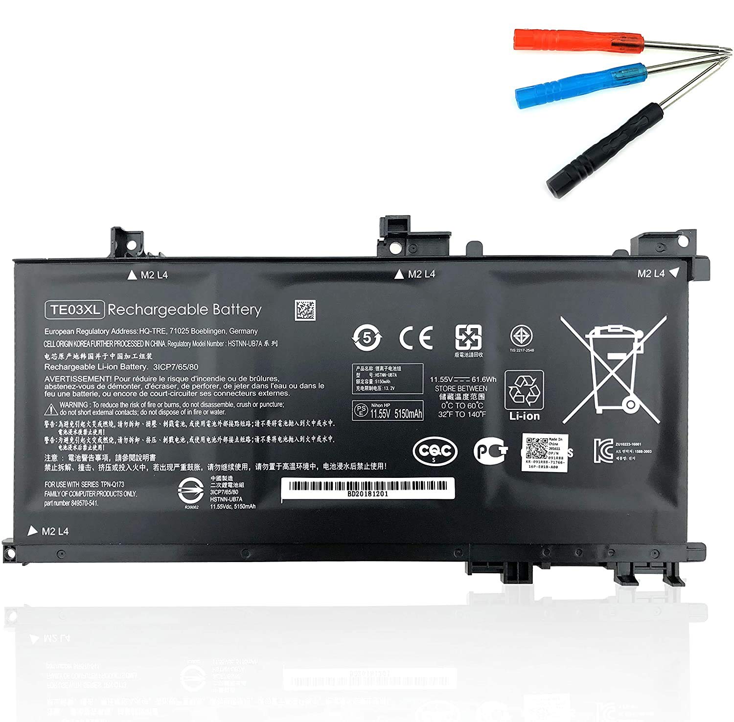 Amazon.com: Emaks TE03XL Battery TE03061XL for HP Omen 15-ax000:15